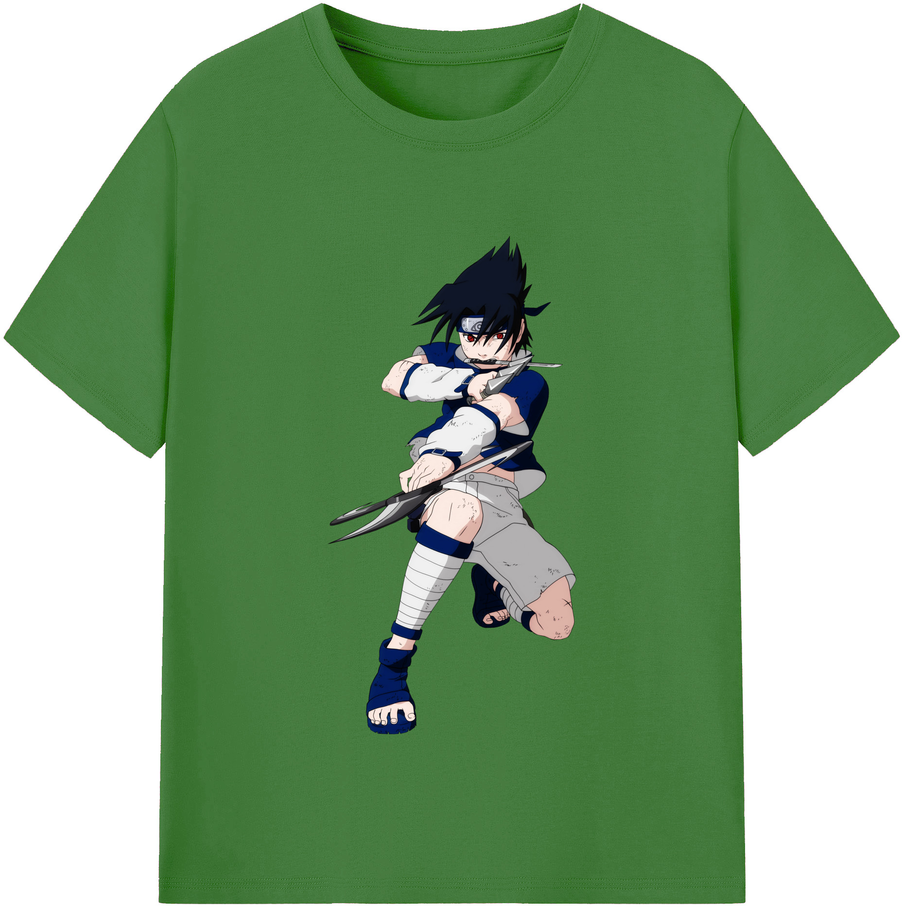 （画像用） NARUTO -ナルト- うちは サスケ Uchiha Sasuke レディースカジュアルプリントTシャツ（綿100％）